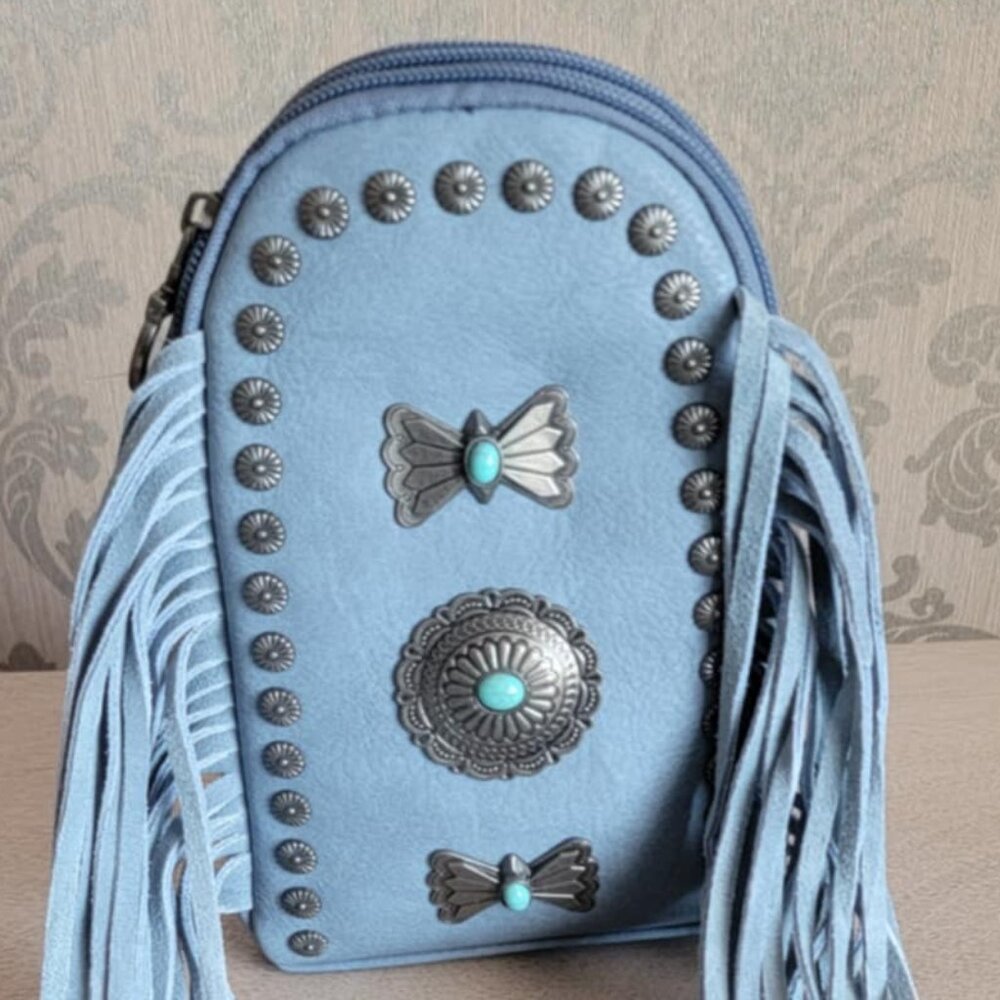 Montana West Fringe Backpack Studded Small Handbag - Picture 2 of 6